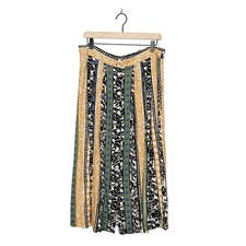 Vintage Kathie Lee 80's 90's Boho Tribal Print Midi Skirt Plus Size 16W