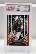 2023 Panini Rookies & Stars Jalen Hurts Red Plaid Crusade #CR-19; PSA 10
