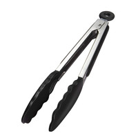 KüChenzange Aus Edelstahl Und Silikon 23Cm Schwarz HitzebestäNdig