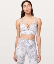 Lululemon Expand Your Limits Sports Bra Washed Marble Alpine White Size 4 Padded