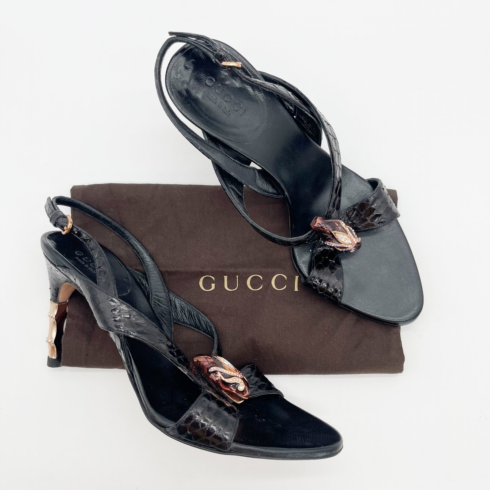 Gucci 2004 Tom Ford Black Python Snakeskin Serpen… - image 2