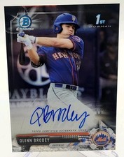 2017 Bowman Draft Chrome Pick Autograph Refractor Quinn Brodey RC Auto New York