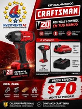 Craftsman V20 Lithium ION Brushless 1/4" Impact Driver Kit (CMCF820D2)