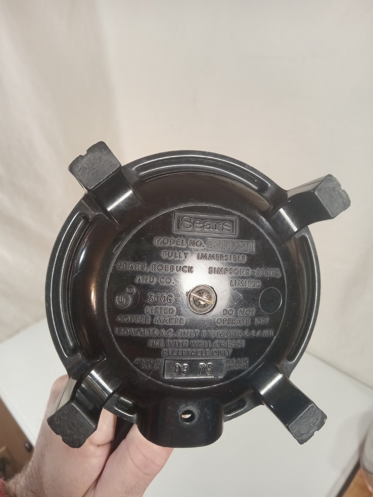 Vintage Sears Immersible Percolator Coffee Maker Electric Tested Works