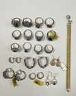 Vintage LOT Designer Signed STS 925 Silver 12 Rings, 6 Earrings, 1 Bracelet 102g