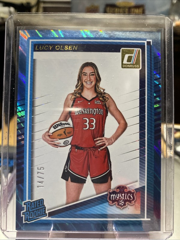 2025 Panini Donruss  Rated Rookie Lucy Olsen #97 Holo (RC) blue laser 14/75 rare