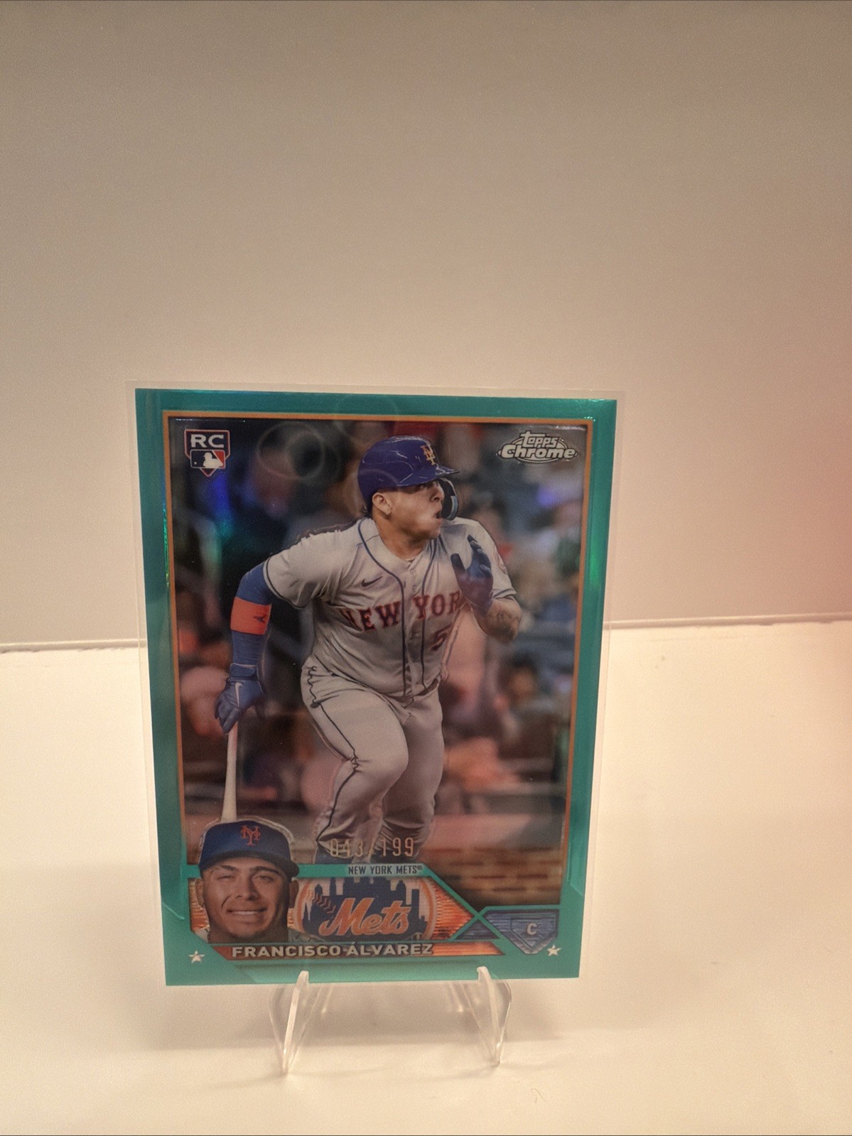 Francisco Alvarez 2023 Topps Chrome RC #203 Rookie AQUA REFRACTOR 043/199