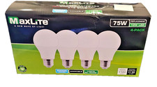 MaxLite LED Dimmable 75W Light Bulb - Clear White 4 Pack 