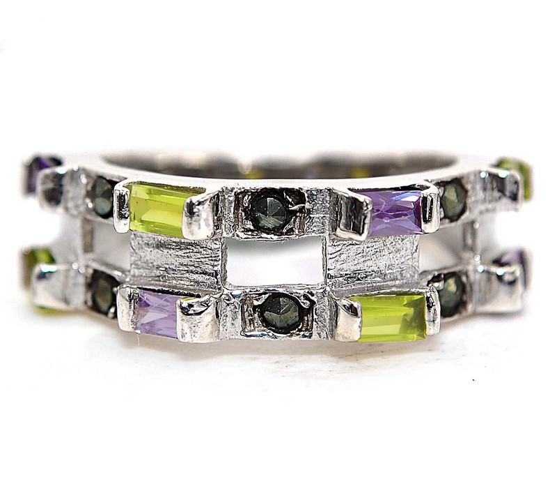 1CT Peridot 925 Sterling Silver Ring Jewelry Sz 9 NF1-8