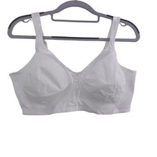 Playtex Full Figure 18 Hour Sleek  Smooth Wireless Bra White Size 42D 4803