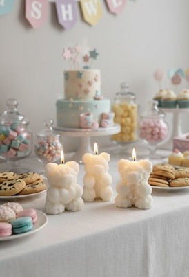 Set 3 Teddybär Duftkerzen. Bitte bestätigen Sie Duft & Farbe nach Ihrer Bestellung.