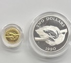 1990 Bermuda Coin Set: TREE FROG 1/10 .999 GOLD($10) and Sterling SILVER ($2) — photo 5