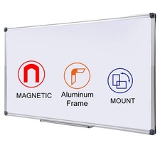 Magnetic Dry Erase Board with Pen Tray, 48 x 24 Inch, Aluminum Frame Portable...