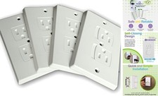 Self-Closing Electrical Wall Outlet Covers for Baby Proofing, Premium Plastic,