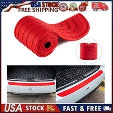 Car Rear Bumper Protector Strip Rubber Anti-Scratch Trunk Exterior Guard Red