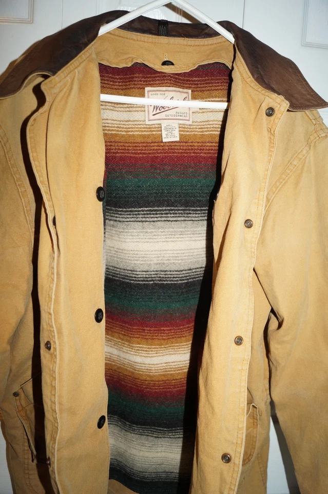 Chaqueta de Colección Woolrich Granero Tareas Sillín Lana Manta Forro Extraíble Lona L Foto 4 de 4