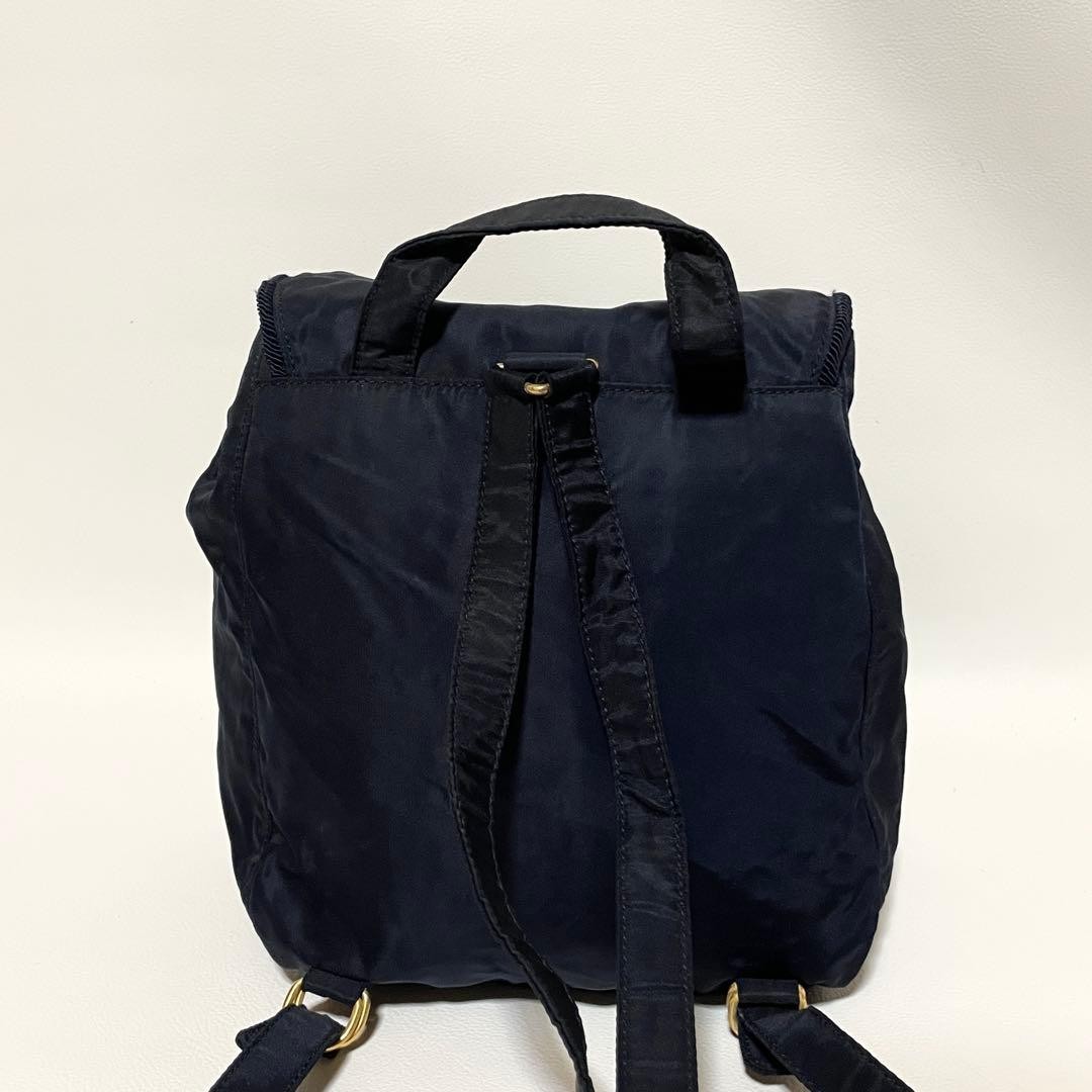 PRADA Nylon Backpack Navy Embroidered Women’s Authentic Bag thumbnail 3