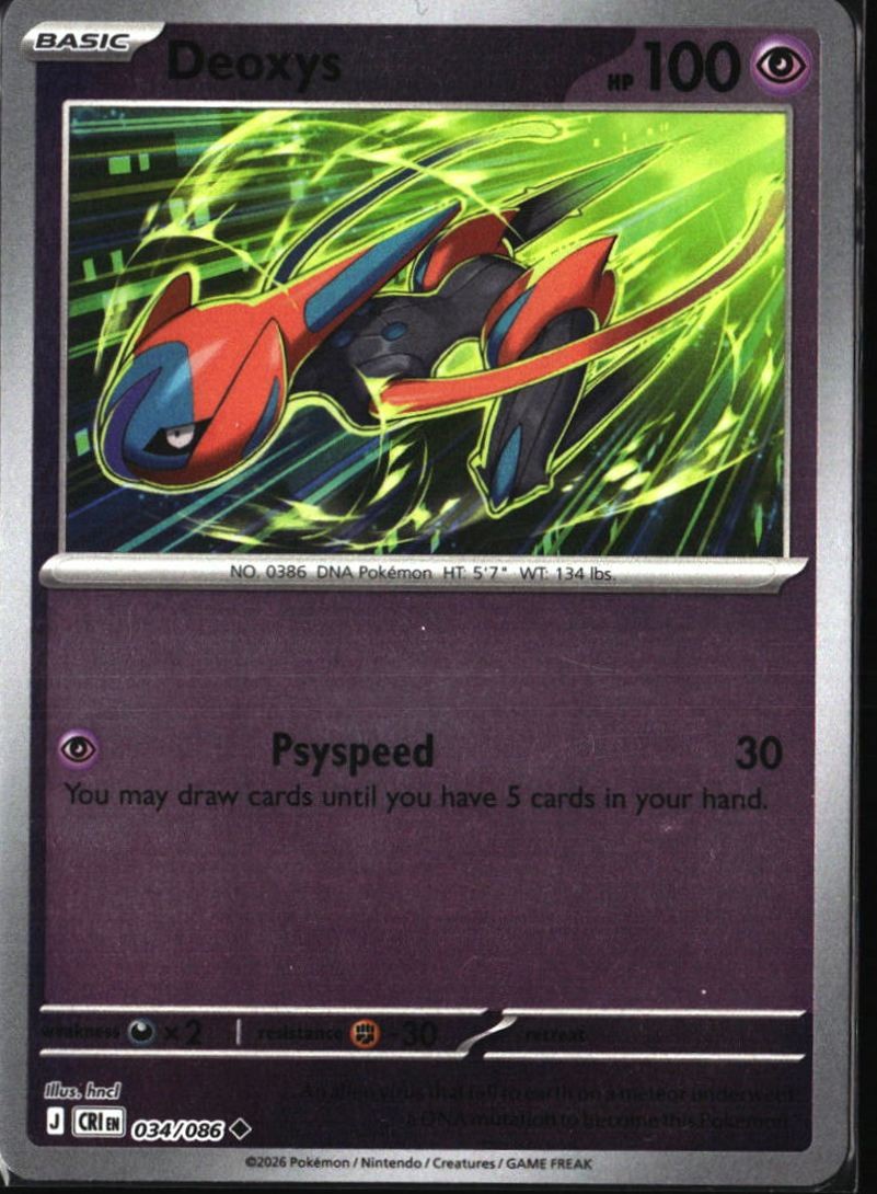 Deoxys 2026 Pokemon #034/086 Holo