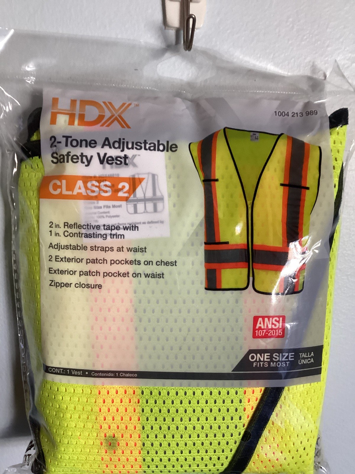 New In Package HDX 2 Tone Safety Vest Adjustable - second product detail image