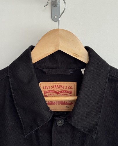 Levi’s Denim Trucker Jean Jacket Jet Black Mens XL - Picture 4 of 14