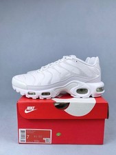 Nike Air Max Plus TN sports running shoes, Triple White AJ2029-100