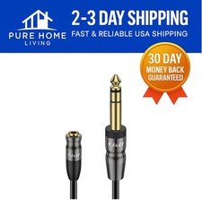 Long 15ft 1/4 to 3.5mm TRS Female to Male Adapter - Excellent Sound Quality