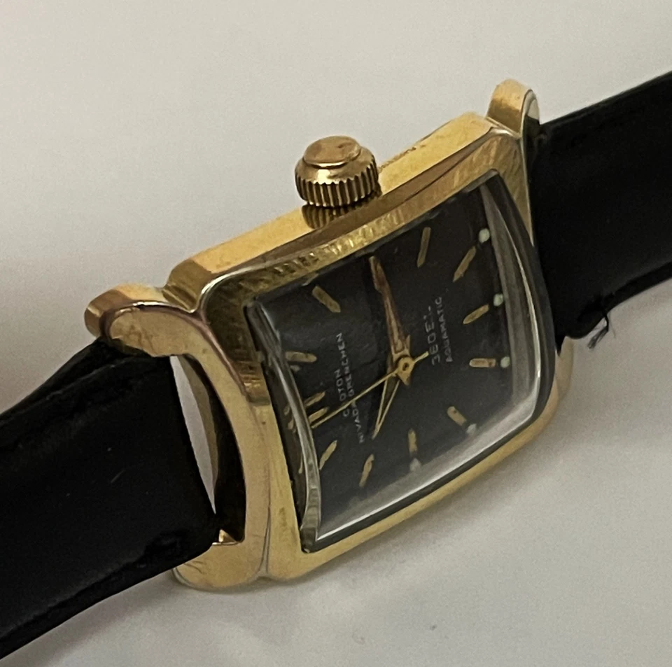 Vintage CROTON NIVADA GRENCHEN AQUAMATIC 360EL Black Dial Men’s Watch - Image 4 of 4