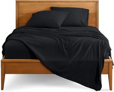 Sheet Set - - Ultra Soft - 3 Piece - Sheet and Pillowcase Twin XL, Black 