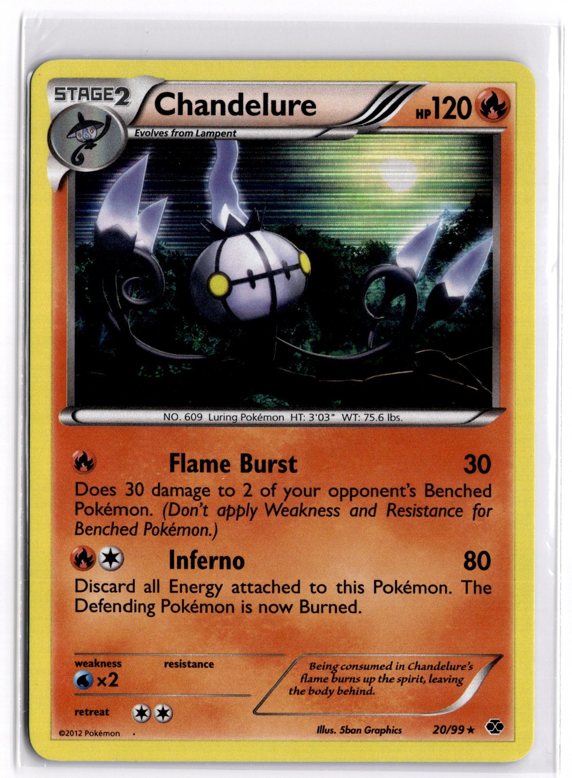 Pokemon TCG Chandelure 20/99 Next Destinies Holo Rare NM