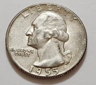 1955 Washington Quarter • 90% Silver • Circulated • Better date • Sharp     X120