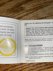 1985 Nintendo NES Golf Instruction Booklet Manual