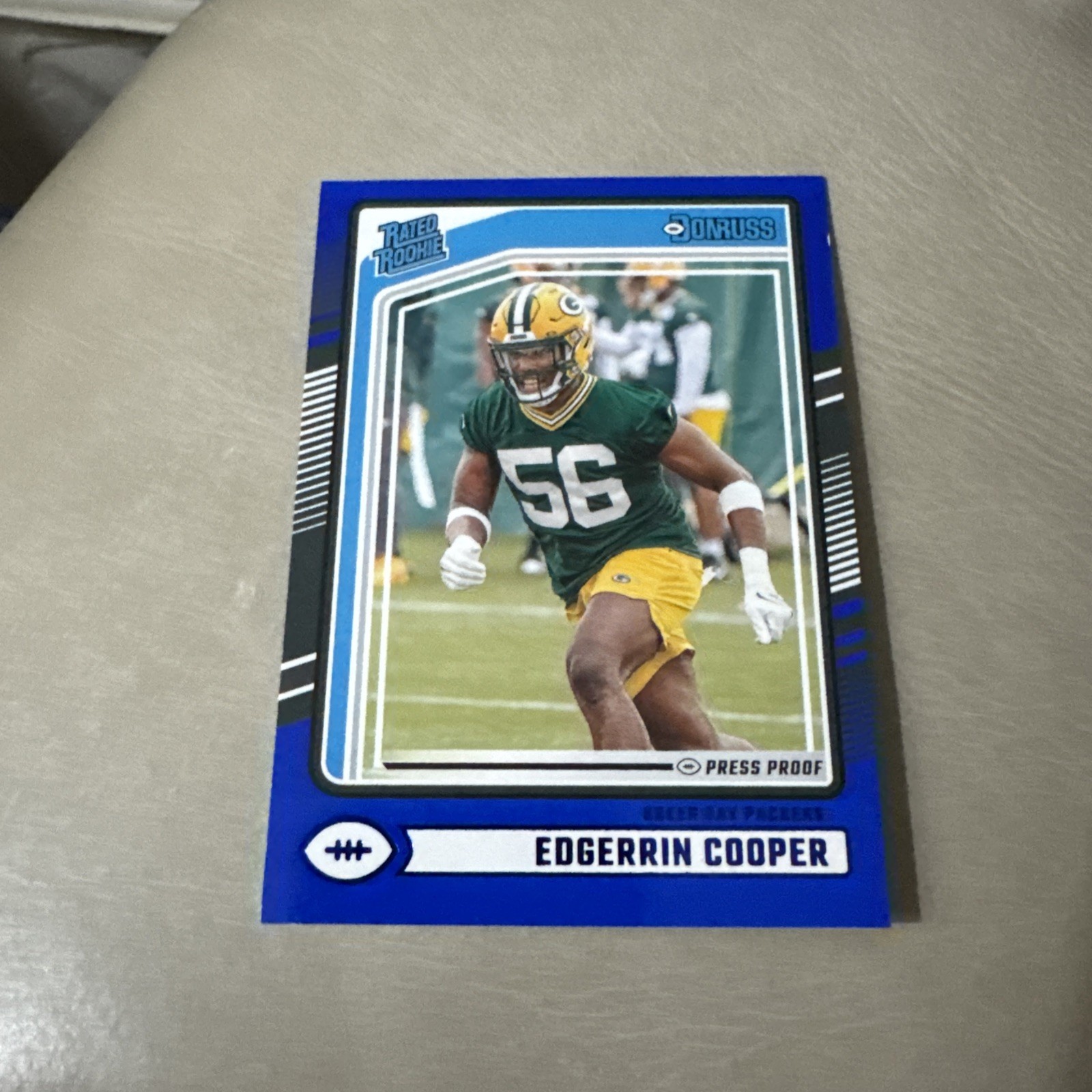 2024 Panini Donruss Edgerrin Cooper RC Rookie Press Proof Blue #325 Packers