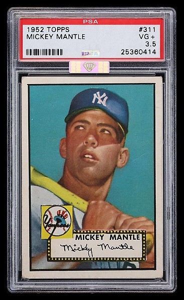 1952 Topps Mickey Mantle #311 PSA 3.5 MBA Silver Well Centered
