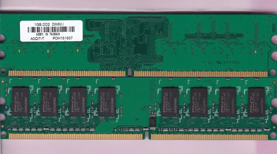 2GB 2x1GB PC2-6400 PNY A0QIT-T DDR2-800 240-Pin Desktop Ram Memory Kit DIMM - Image 4 of 4