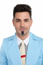 Men's Short Hair Van Dyke Beard Set   Black Fake Mustache  Goatee  Facial Hair