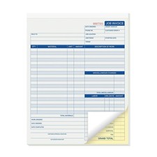 Job Invoice Book/Forms, 8.5X11 Inch, 50 Sets, 2 Part Carbonless