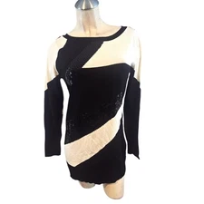 NWT INC International Concepts Size L Colorblock Knit Top With Sequins