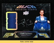 2018-19 SPx UD Black Obsidian Scripts Material 22/25 John Tavares Auto READ 0c3