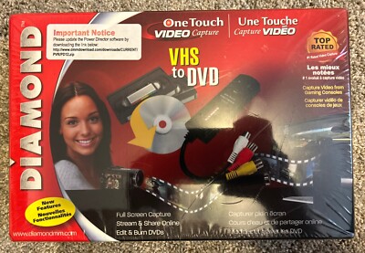 Diamond Multimedia VC500 USB 2.0 Digital File Converter VHS DVD LP CD One-Touch