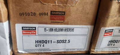 #ad Simpson Strong Tie HHDQ11 SDS2.5 15 1 8 Inch Holdown With Screws 4 Pk $380.00