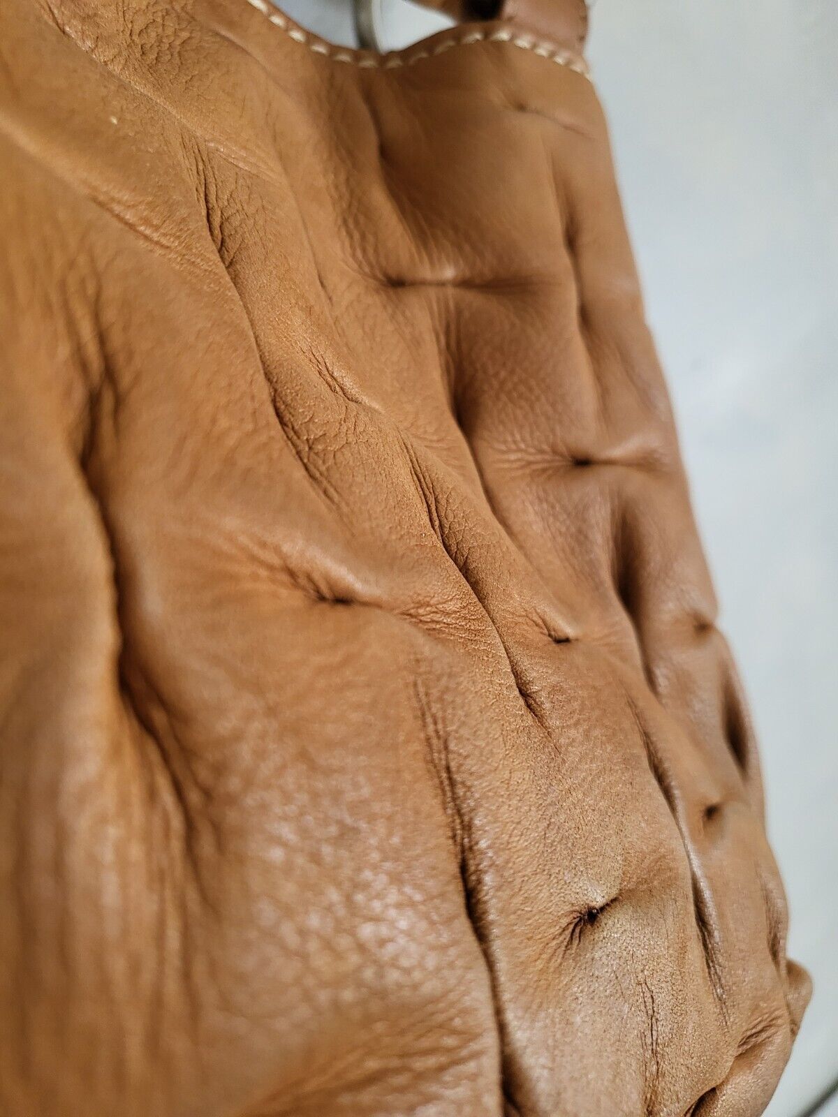 Sundance Catalog Tan Leather Shoulder Bag 14 x 8 - image 4