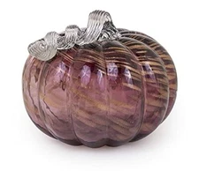 Boston International - Large Glass Pumpkin - Mellow Mauve