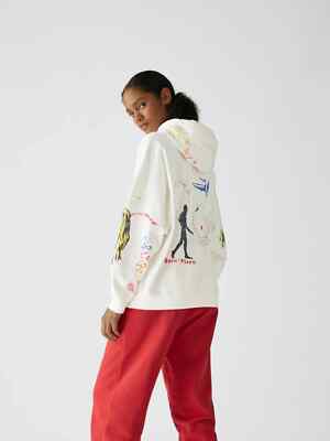 NEW $595 R13 Oversized hoodie with motif print in off-white XS | eBay