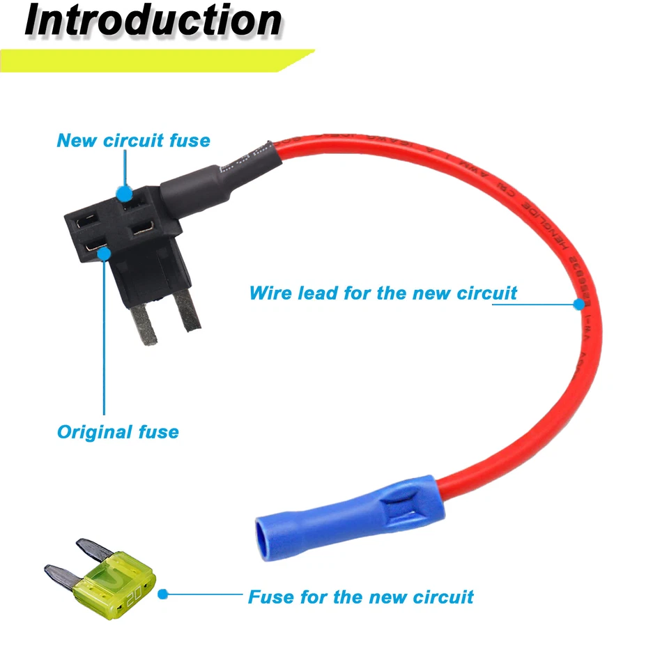 10X Car Add A Circuit Fuse Tap Adapter Mini micro Blade Holder 12V Low Profile - image 3 of 4