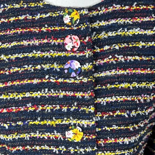 CABI Headline Tweed Topper Jacket Black Multicolor Floral Sz 6 #5660 NWOT - Picture 3 of 10