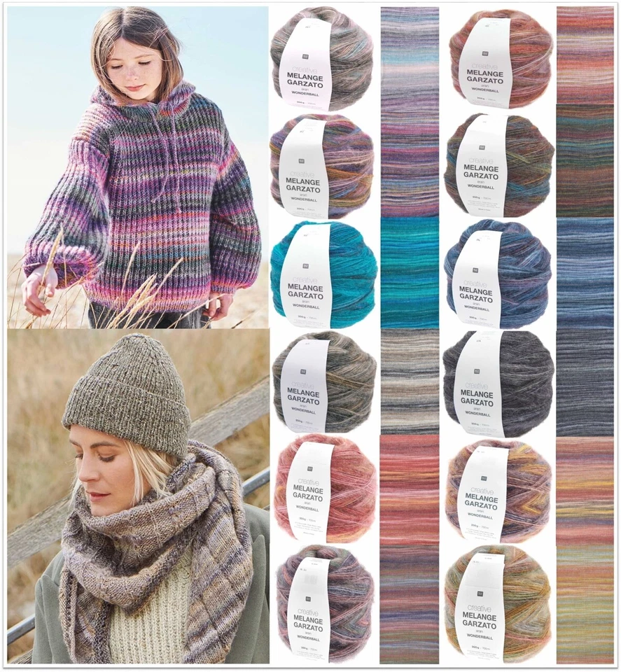 RICO DESIGN 200g Rico Creative Melange Garzato Aran Wonderball Wolle Garn GP 129,95€/1kg