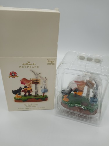 Hallmark Keepsake Looney Tunes è la stagione? Bugs Elmer Daffy Sound nuovo con scatola - Foto 4 di 5