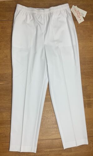 Pantalone donna Koret Francisca vintage nuovo con etichetta taglia 8 bianco elastico in vita - Foto 4 di 7