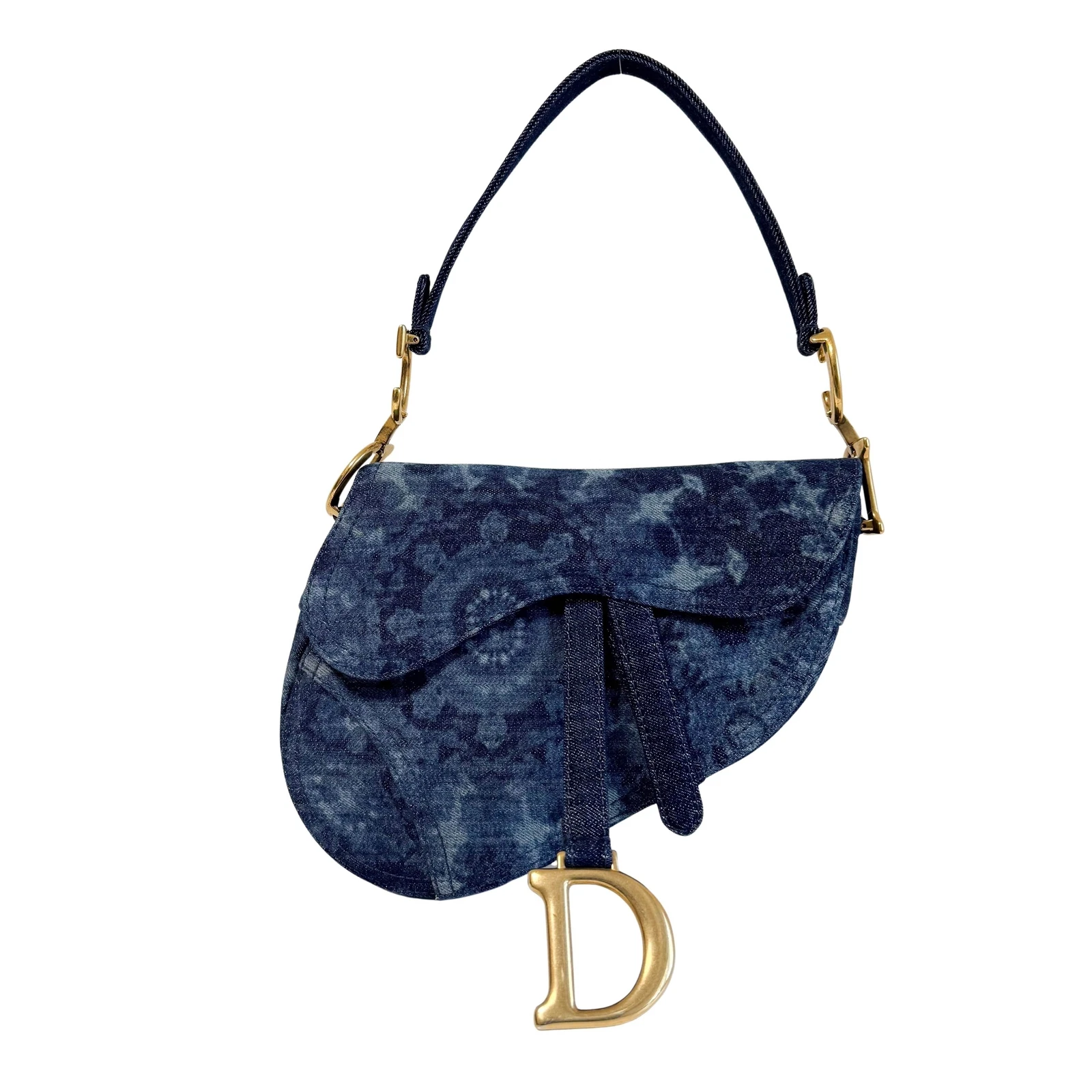 Selle DIOR Borsa Da Sella en Senim Stampato Dior bleu tie dye
