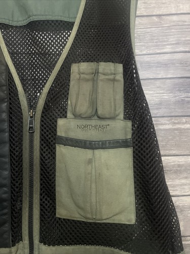 Northeast Outfitters Shooting Fishing Hunting Hiking Vest Sz L/XL Green & Black - Picture 2 of 9